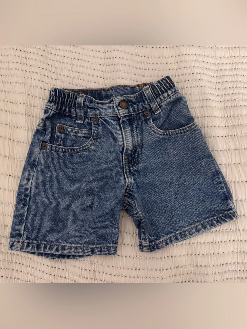 Vintage Levi's Toddler Elastic-Waist Denim Blue Jean Shorts — 2T